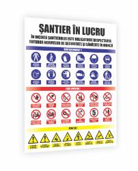 panou avertizare santier in lucru